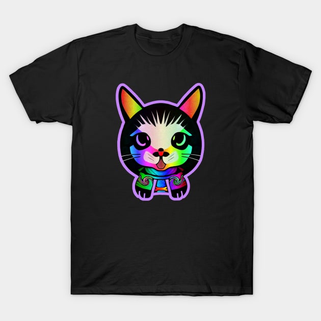 Vaporwave Kitty Samurai Neon Cat T-Shirt by Edongski303 Teepublic Merch